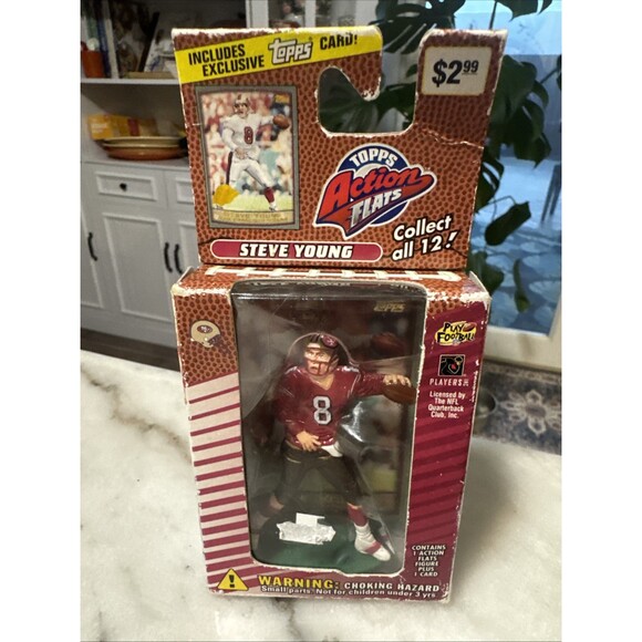 Topps Other - 1999 Topps Steve Young Action Flats Figure & Card NEW factory sealed‎